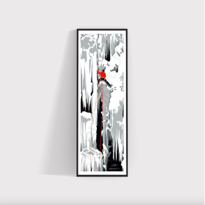 AFFICHE PANORAMIQUE ESCALADE GLACIAIRE