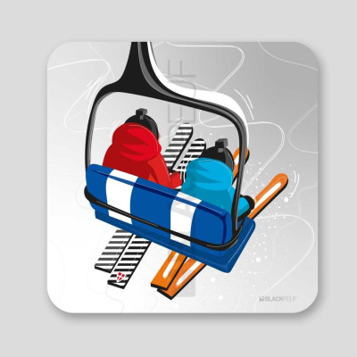 PAINTING TÉLÉSIÈGE DEUX PLACES 20CM x 20CM