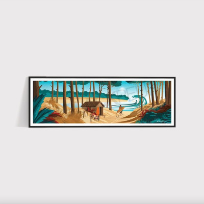 The Spot – Beach Hut, Ocean Blue, Forest, Yellow, Home Wall Decor. The Spot – Beach Hut, Ocean Blue, Forest, Yellow, Home Wall Decor.
