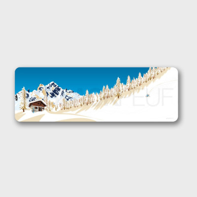 TABLEAU AU PIED DES PISTES 25CM x 75CM