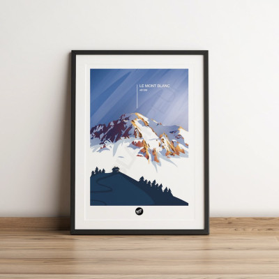Affiche murale le mont blanc 4810 mont altitude montagne bleu et violet pour la décoration. Affiche murale le mont blanc 4810 mont altitude montagne bleu et violet pour la décoration.