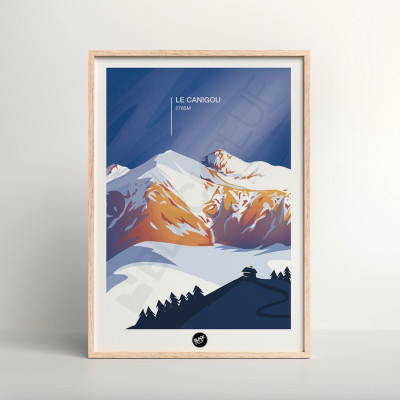 Affiche murale le canigou mont altitude montagne bleu et violet pour la décoration. Affiche murale le canigou mont altitude montagne bleu et violet pour la décoration.