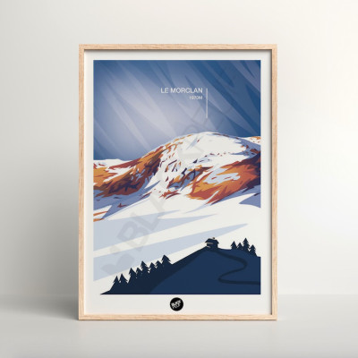 Affiche murale le morclan mont altitude montagne bleu et violet pour la décoration. Affiche murale le morclan mont altitude montagne bleu et violet pour la décoration.