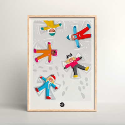 Divertente poster da parete con neve creato da Powder Angels per decorare. Divertente poster da parete con neve creato da Powder Angels per decorare.
