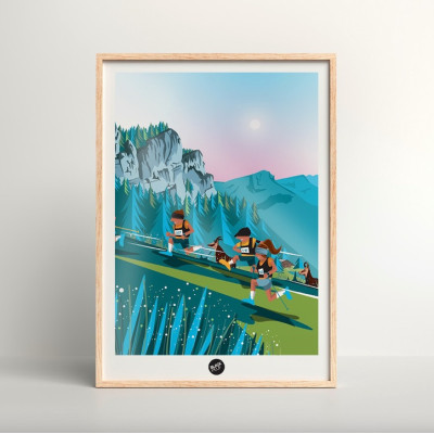 EMORC trail wall poster in blue and green for decoration EMORC trail wall poster in blue and green for decoration