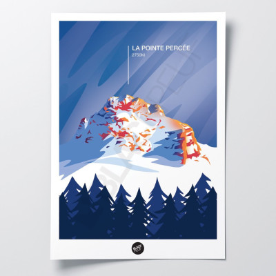 Affiche murale la pointe percée mont altitude montagne bleu et violet pour la décoration. Affiche murale la pointe percée mont altitude montagne bleu et violet pour la décoration.