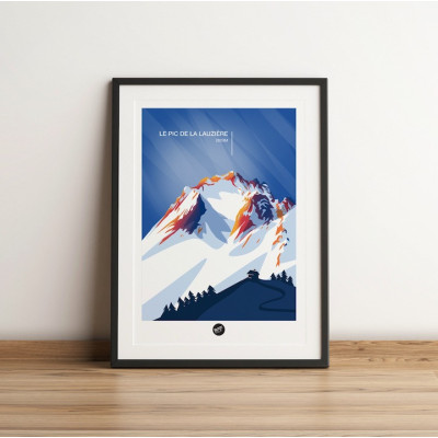 Affiche murale le pic de la lauzière mont altitude montagne bleu et violet pour la décoration. Affiche murale le pic de la lauzière mont altitude montagne bleu et violet pour la décoration.