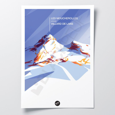 Affiche murale les moucherolles mont altitude montagne bleu et violet pour la décoration. Affiche murale les moucherolles mont altitude montagne bleu et violet pour la décoration.