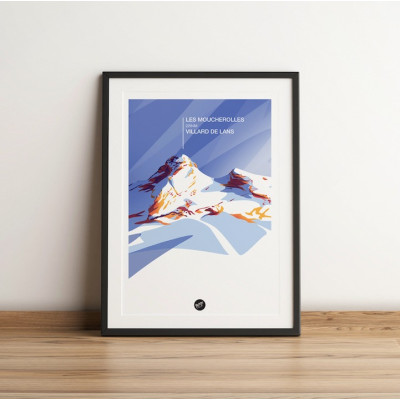 Affiche murale les moucherolles mont altitude montagne bleu et violet pour la décoration. Affiche murale les moucherolles mont altitude montagne bleu et violet pour la décoration.