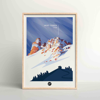 Affiche murale mont thabor mont altitude montagne bleu et violet pour la décoration. Affiche murale mont thabor mont altitude montagne bleu et violet pour la décoration.