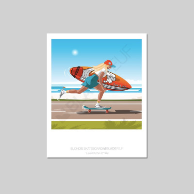 CARTE POSTALE BLONDIE SKATEBOARD CARTE POSTALE BLONDIE SKATEBOARD