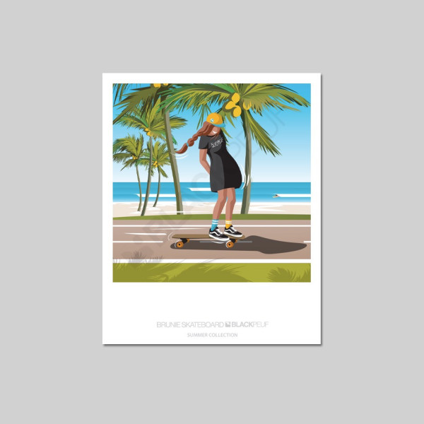 POSTKARTE BRUNIE SKATEBOARD