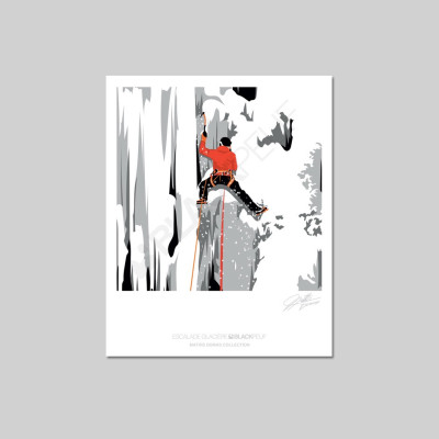 POSTKARTE ESCALADE GLACIAIRE
