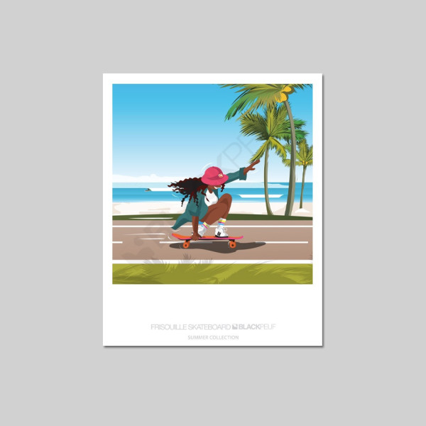 CARTE POSTALE FRISOUILLE SKATEBOARD