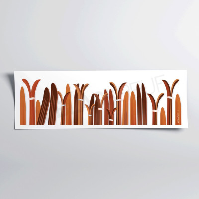 Ski-Wandposter in Holzfarben für die Innendekoration Ski-Wandposter in Holzfarben für die Innendekoration