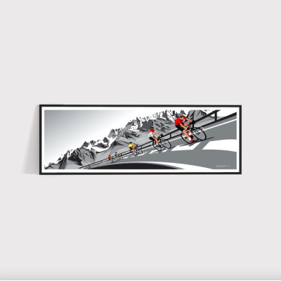 Black and white cycling party wall poster of bikes on the road in Indian thread for decoration. Black and white cycling party wall poster of bikes on the road in Indian thread for decoration.