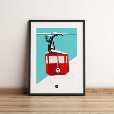 Wall poster with ski resort cable car signage for ski slopes for decoration. Wall poster with ski resort cable car signage for ski slopes for decoration.