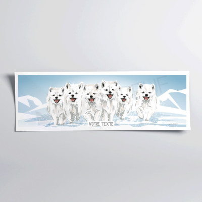 Simpatico poster da parete del branco di lupi antartici, blu e bianco, per decorazione Simpatico poster da parete del branco di lupi antartici, blu e bianco, per decorazione