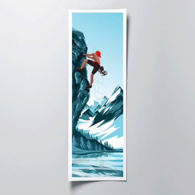 Mountaineering wall poster in summer blue for decoration. Mountaineering wall poster in summer blue for decoration.
