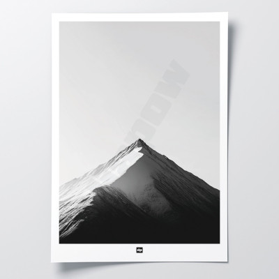 Schwarz-Weiß-Poster, minimalistische Fotografie, Bergdesign-Wanddekoration für moderne Innenräume - Diapow Schwarz-Weiß-Poster, minimalistische Fotografie, Bergdesign-Wanddekoration für moderne Innenräume - Diapow