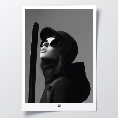 Black and white poster, minimalist photography, design wall decoration of a skier for modern interiors - Diapow Black and white poster, minimalist photography, design wall decoration of a skier for modern interiors - Diapow