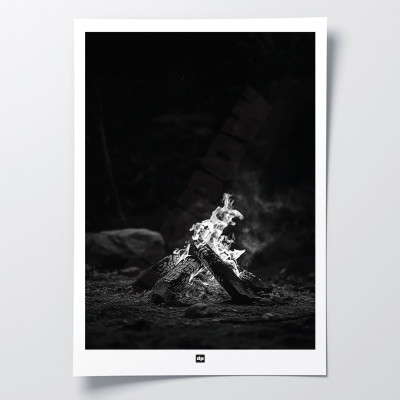 Black and white poster, photograph of a wood fire for a modern design wall decoration. Black and white poster, photograph of a wood fire for a modern design wall decoration.
