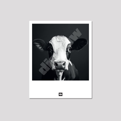Carte postale noir et blanc d'une vache, photo souvenir de montagne design et moderne. Carte postale noir et blanc d'une vache, photo souvenir de montagne design et moderne.