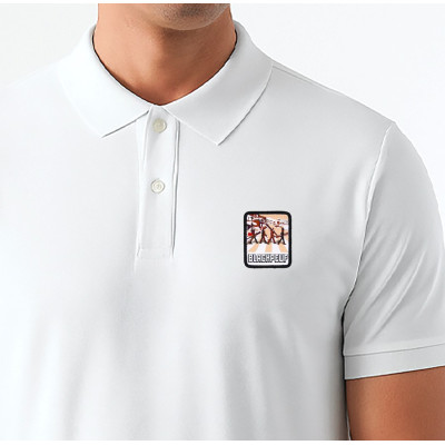 Polo blanc Blackpeuf coton bio – polo haut de gamme avec motif décoratif montagne Polo blanc Blackpeuf coton bio – polo haut de gamme avec motif décoratif montagne