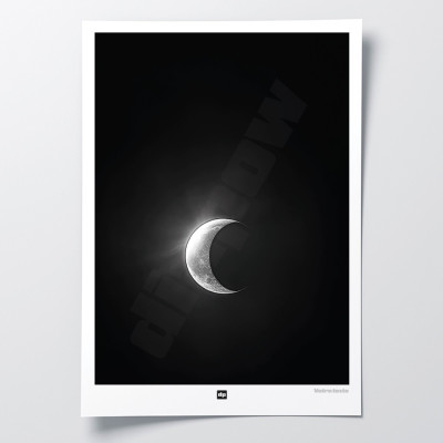 Schwarz-Weiß-Poster, Fotografie einer Sonnenfinsternis des einen für moderne Design-Wanddekoration. Schwarz-Weiß-Poster, Fotografie einer Sonnenfinsternis des einen für moderne Design-Wanddekoration.