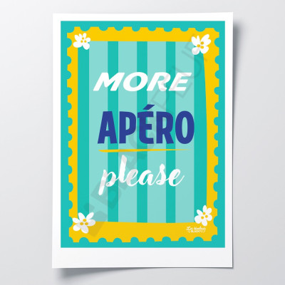 Poster Les Timbrés Blackpeuf More Apéro – poster colorato e divertente per una decorazione murale originale
