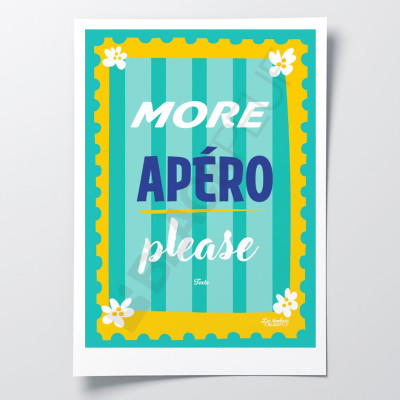 Poster Les Timbrés Blackpeuf More Apéro – poster colorato e divertente per una decorazione murale originale