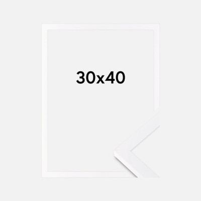 WHITE WOODEN FRAME 30x40 CM | BLACKPEUF