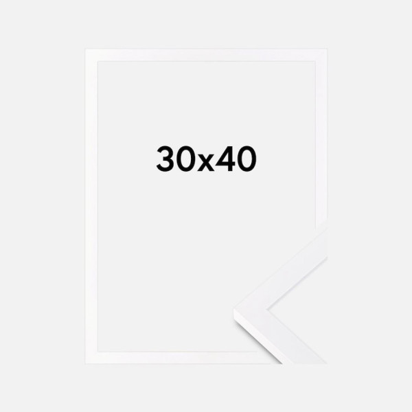 WHITE WOODEN FRAME 30x40 CM | BLACKPEUF