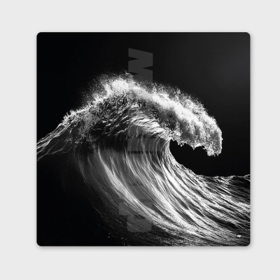 Photo noir et blanc d’une vague à couper le souffle. Tableau murale design et apaisante pour décoration moderne. Photo noir et blanc d’une vague à couper le souffle. Tableau murale design et apaisante pour décoration moderne.