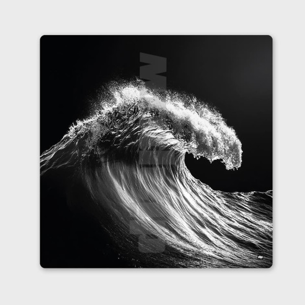 Foto in bianco e nero di un'onda mozzafiato. Quadro da parete dal design rilassante per un arredamento moderno.