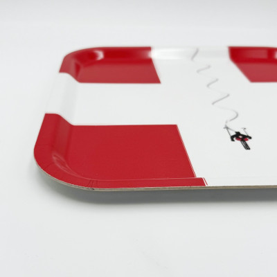 Blackpeuf wooden kitchen tray with colourful illustration of a Savoy flag. Blackpeuf wooden kitchen tray with colourful illustration of a Savoy flag.