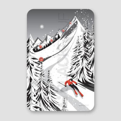 Tableau d'une descente à ski aux noir et blanc, parfait pour une décoration moderne et design. Tableau d'une descente à ski aux noir et blanc, parfait pour une décoration moderne et design.