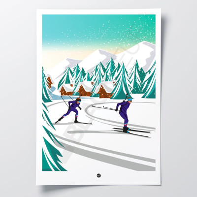 Stef Blackpeuf Biathlon poster in bright, clear colours, perfect for modern, designer décor. Stef Blackpeuf Biathlon poster in bright, clear colours, perfect for modern, designer décor.
