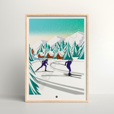 Stef Blackpeuf Biathlon poster in bright, clear colours, perfect for modern, designer décor. Stef Blackpeuf Biathlon poster in bright, clear colours, perfect for modern, designer décor.