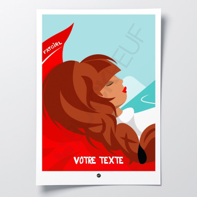 Affiche mural d’une femme allongée en montagne, au ski, aux couleurs vives et claires, pour la décoration. Affiche mural d’une femme allongée en montagne, au ski, aux couleurs vives et claires, pour la décoration.