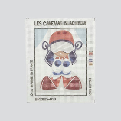 Blackpeuf mountain embroidery kit – skier hurtling down a slope in red and white.