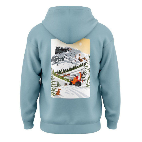 Sweat montagne Blackpeuf – coton bio, imprimé en Savoie