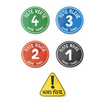 Ski-Pistenmarkierung aus Aluminium | Bergdekoration Blackpeuf