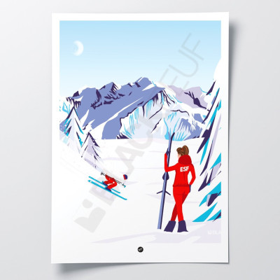 Découvrez les affiches BLACKPEUF | Illustration Montagnes colorés pour votre déco