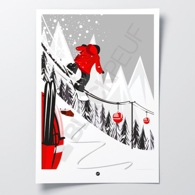 Découvrez les affiches BLACKPEUF | Illustration Montagnes colorés pour votre déco