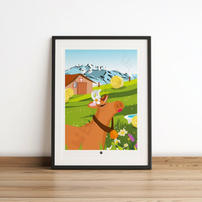 Découvrez les affiches BLACKPEUF | Illustration Montagnes colorés pour votre déco