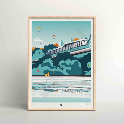 Découvrez les affiches BLACKPEUF | Illustration Montagnes colorés pour votre déco