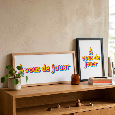 Poster 30 × 40 cm e poster panoramico con cornice, pronti per essere personalizzati.