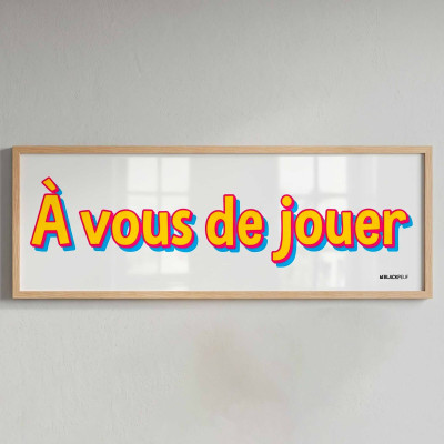 Framed panoramic poster, ready to be customized.