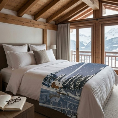 XXL Berg-Kuscheldecke 200x150 Chalet | Weiche & Gemütliche Ski-Decke
